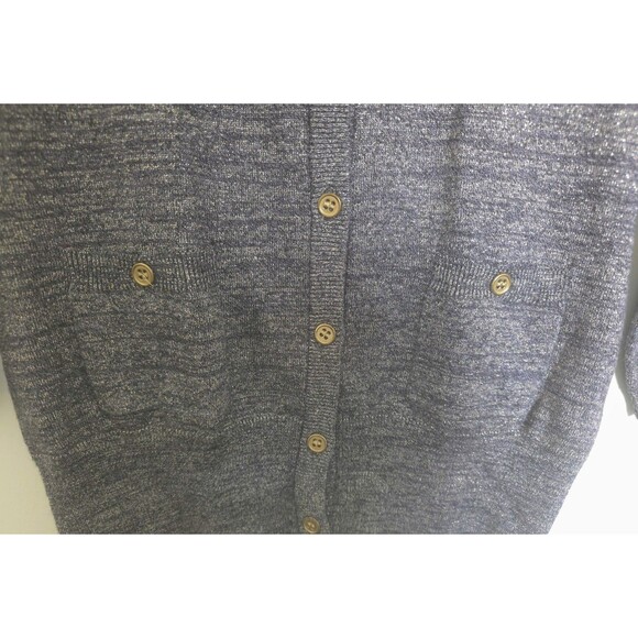 H&M Metallic Button-Up Cardigan Sweater, Gold Thread, Size Medium, Sparkly Top - Picture 4 of 6
